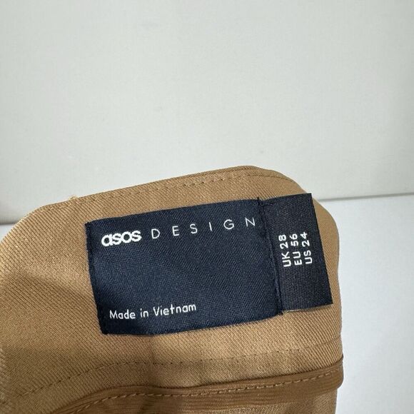 ASOS Design Womens Dress Pants 24 Brown Curve Tailored Barrel Trouser Academia - Picture 11 of 13